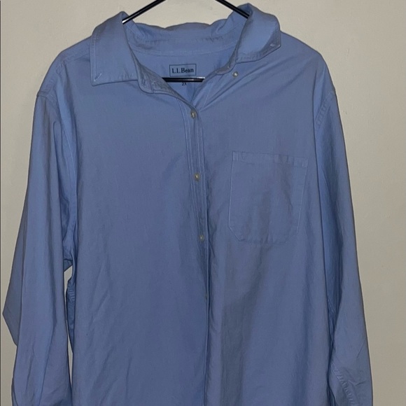 LL Bean Men’s Blue Button Up Shirt. Men’s 2x 100% Cotton. - Picture 1 of 15